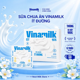 [Chỉ Giao HCM] Sữa Chua Ăn Vinamilk Ít Đường 100g - Thùng 48 Hộp