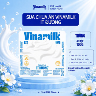 [Chỉ Giao HCM] Sữa Chua Ăn Vinamilk Ít Đường 100g - Thùng 48 Hộp