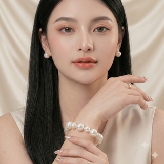 [NgocDaisy] N156 Vòng tay handmade hạt Ngọc nhân tạo đá xinh xắn 16mm và 12mm