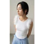 TheBlueTshirt - Áo thun phom dáng body fit cho nữ - Detachable Feather Rib Top - Women