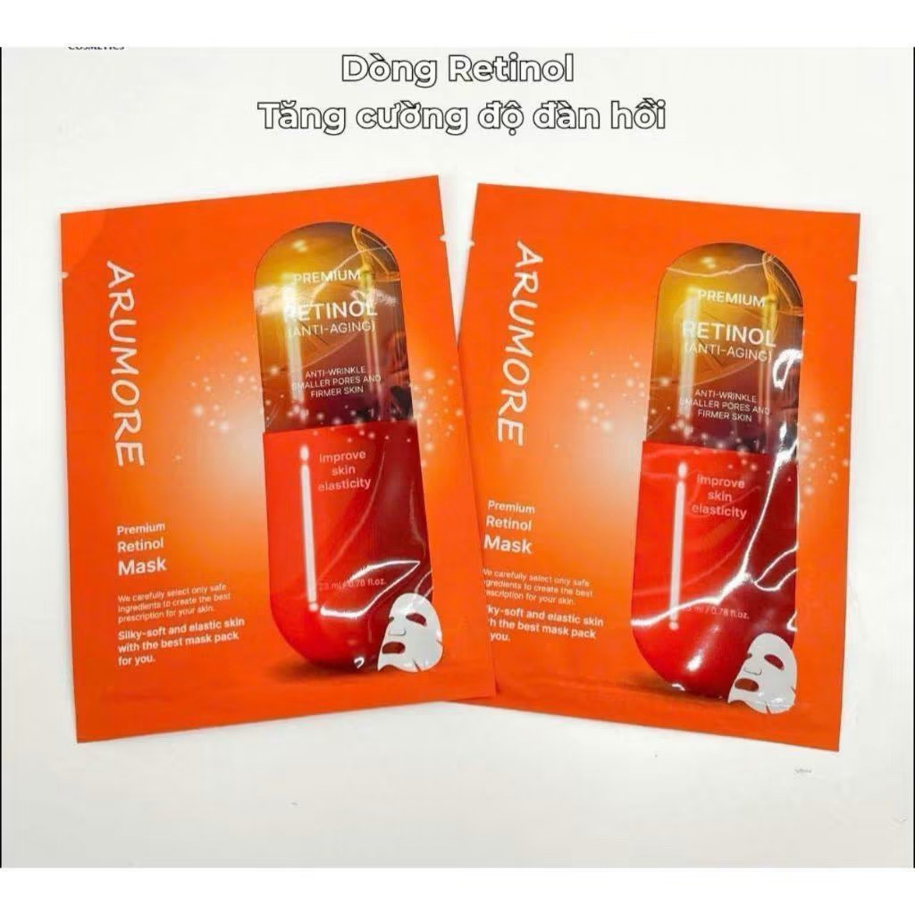 Combo 5-10 miếng Mặt nạ ARUMORE RETINOL MASK - hạn 2028 Hàn Quốc dưỡng trắng tái tạo   IS402