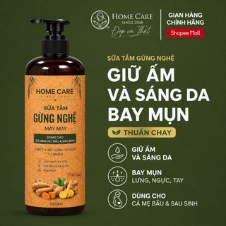 Sữa Tắm Gừng Nghệ Giữ Ấm Và Sáng Da, Bay Mụn Lưng, Ngực, Tay, Thuần Chay Chính Hãng Home Care