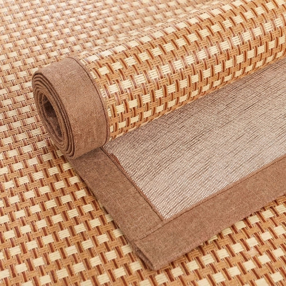 Chiếu điều hòa viền lụa cao cấp, chiếu điều hòa mát lạnh tự nhiên sợi mây tổng hợp - C01