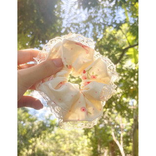 Scrunchie Cột Tóc Nữ Phong Cách Hàn Quốc, Ren hoa nhỏ, Dây Cao Su