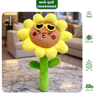 Hoa Hướng Dương Nhồi Bông Mặt Cười 40cm – Gấu Bông Hoa Dễ Thương Decor, Làm Quà Tặng