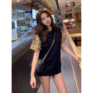 Áo Thun Nam Nữ Logo Bê Rờ Cổ Phối Sọc Bo Tay Siêu Đẹp Chất Vải Cotton Mát Mịn Girl Phố Boy Phố