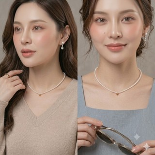 [ DAISYN ] N507 Choker , dây chuyền mang áo dài, dây chuyền vòng cổ hạt Ngọc hạt trai và hạt mạ vàng 18k xinh xắn