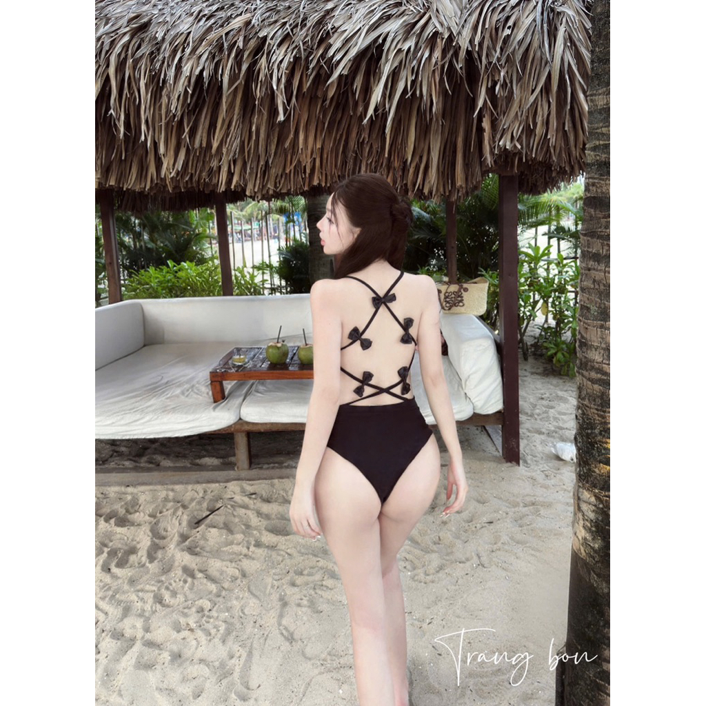 Bikini hai dây nơ mặc đi biển siu tôn dáng