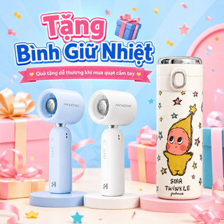 Quạt tích điện mini Space-X 100 cấp độ gió 3000mAh Fan House, quạt cầm tay có màn hình led, tặng dây