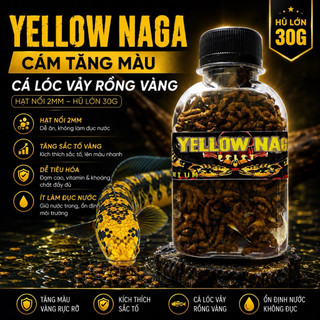 Cám YELLOW NAGA hạt nổi 2mm bổ sung sắc tố Yellow cho cá đậm màu theo công thức indo