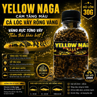 Cám YELLOW NAGA hạt nổi 2mm bổ sung sắc tố Yellow cho cá đậm màu theo công thức indo