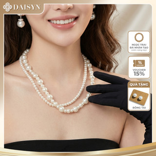 [NgocDaisy] N385 vòng cổ hạt Trai, dây chuyền hạt ngọc trai nhân tạo đá choker 2 dây kiểu dáng xinh xắn cho nữ