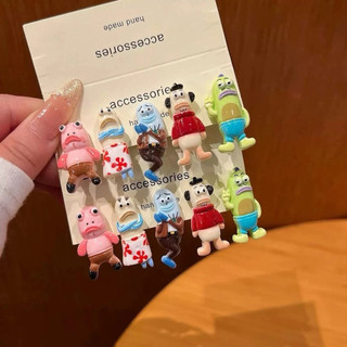 Set 10 Kẹp Tóc Mini Hình Cá Bikini Bottom Cute | Kẹp Mái Tóc Con Chống Xù | Phụ Kiện Tóc Hoạt Hình Dễ Thương Cho Nữ, Học