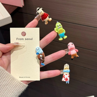 Set 10 Kẹp Tóc Mini Hình Cá Bikini Bottom Cute | Kẹp Mái Tóc Con Chống Xù | Phụ Kiện Tóc Hoạt Hình Dễ Thương Cho Nữ, Học