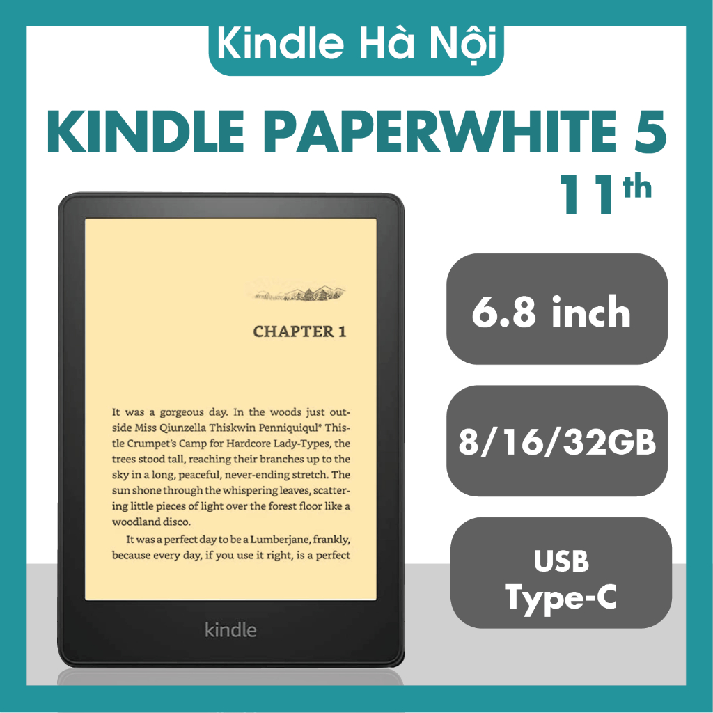 Máy đọc sách Kindle Paperwhite Gen 5 (11th) Kindle PPW5 2021 Tặng bao da/ốp chống sốc | BigBuy360 - bigbuy360.vn