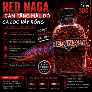 Cám RED NAGA hạt nổi 2mm bổ sung sắc tố màu đỏ tươi cho cá đậm màu theo công thức indo