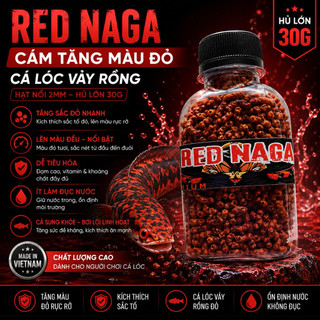 Cám RED NAGA hạt nổi 2mm bổ sung sắc tố màu đỏ tươi cho cá đậm màu theo công thức indo