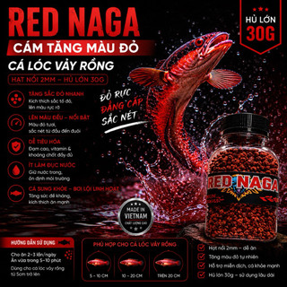 Cám RED NAGA hạt nổi 2mm bổ sung sắc tố màu đỏ tươi cho cá đậm màu theo công thức indo