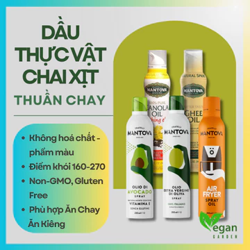 Dầu Ăn Chai Xịt Ôliu - Bơ Ghee - Hạt Cải - Óc Chó - Hạt Nho - Quả Bơ Mantova Oil Spray Dầu Xịt Ăn Kiêng - Dầu Thực Vật