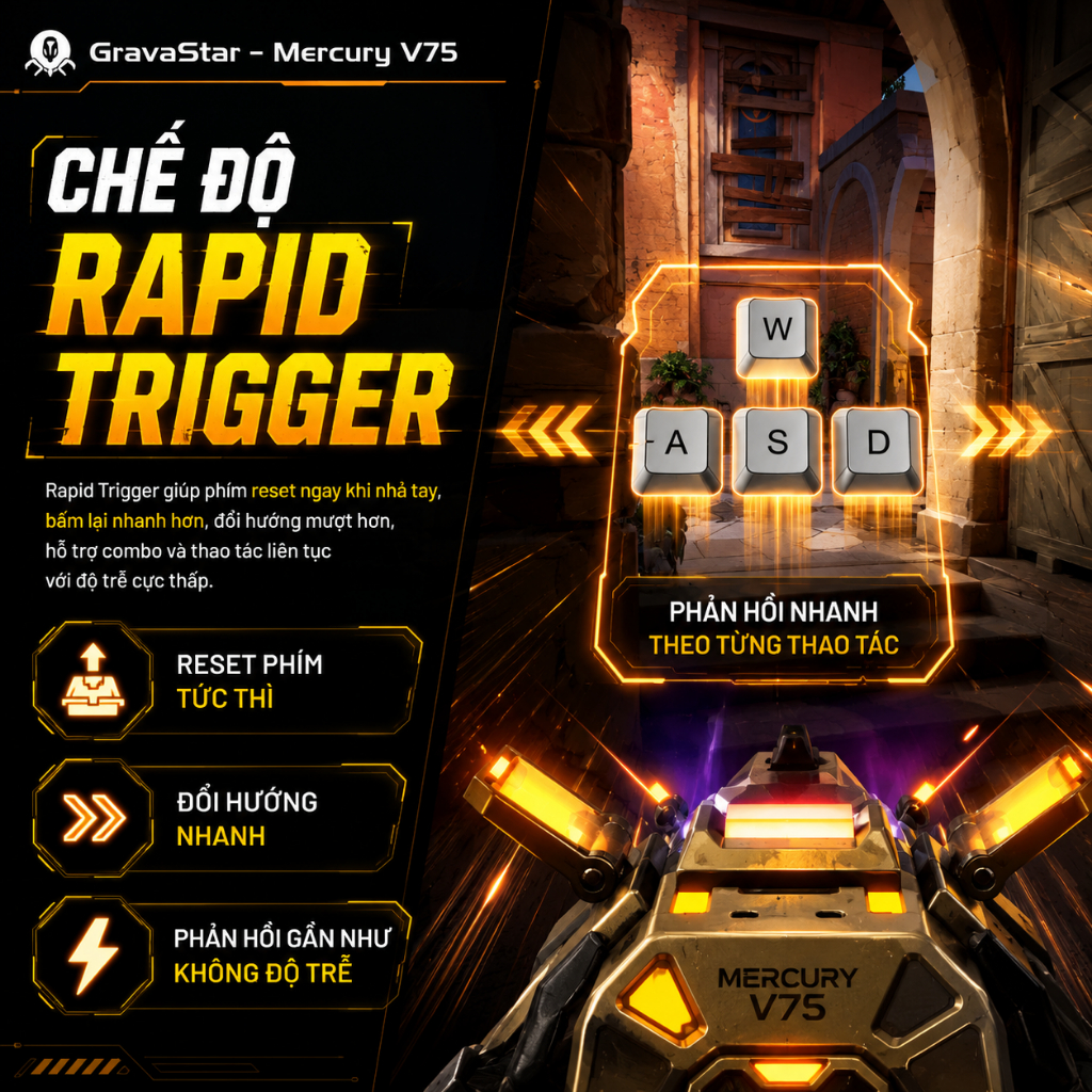 Bàn phím cơ Gravastar Mercury V75 Pro Rapid Trigger 8000hz | BigBuy360 - bigbuy360.vn