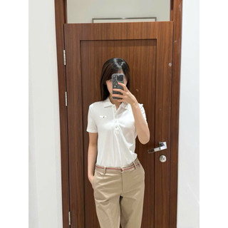 Áo POLO CỘC TRẮNG THÊU LOGO TO/MY SIÊU HOTT