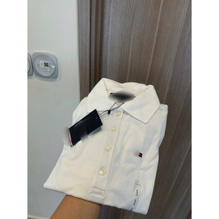 Áo POLO CỘC TRẮNG THÊU LOGO TO/MY SIÊU HOTT
