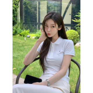 Áo POLO CỘC TRẮNG THÊU LOGO TO/MY SIÊU HOTT