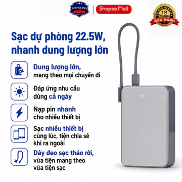 TAIPULING sạc dự phòng Chính Hãng 20000mAh Sạc Không Dây,Củ Sạc có chứng nhận ,BH12 Tháng
