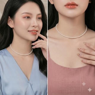 [ DAISYN ] N672  choker  vòng cổ hạt Trai, dây chuyền hạt ngọc đá hạt 3mm kiểu dáng sang trọng cho nữ