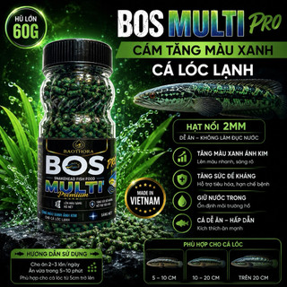 Cám BOS Pro  tăng màu Xanh - Đỏ - Vàng Cá Lóc cảnh  Hỗ Trợ Tăng Màu vượt trội