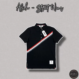 ⚡️[Hight Quality] Áo Polo 1h0m Black And Navy Blue - Điểm Nhấn Sọc Chéo Đơn Giản Thanh Lịch Loại 1