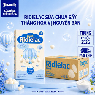 [Sản Phẩm Mới] Sữa Chua Sấy Thăng Hoa Vinamilk Ridielac Vị Nguyên Bản 21g - Thùng 12 Hộp