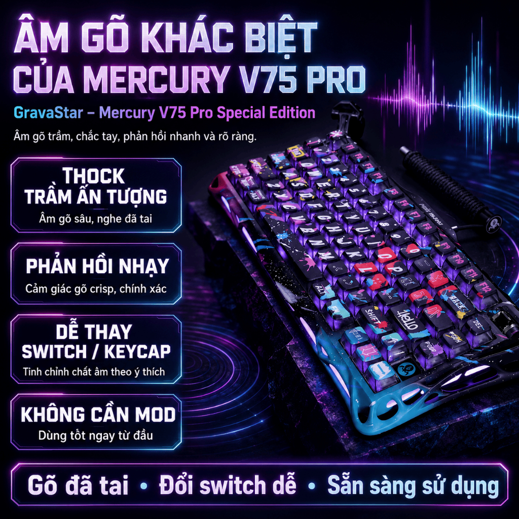 Bàn phím cơ Gravastar Mercury V75 Pro Rapid Trigger 8000hz | BigBuy360 - bigbuy360.vn