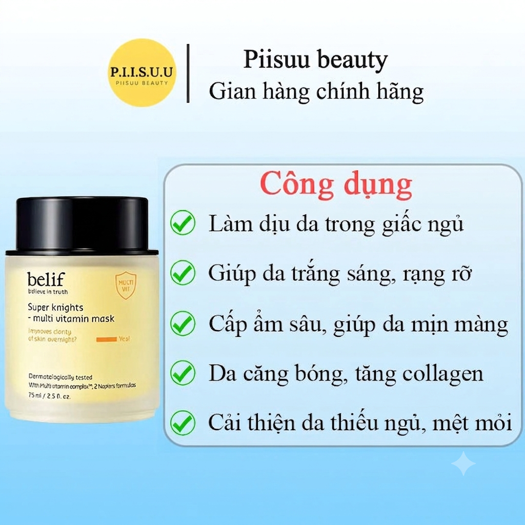 Mặt Nạ Ngủ Belif Multi Vitamin Mask Dưỡng Sáng, Cấp Ẩm Chuyên Sâu Cho Da Bee Skincare