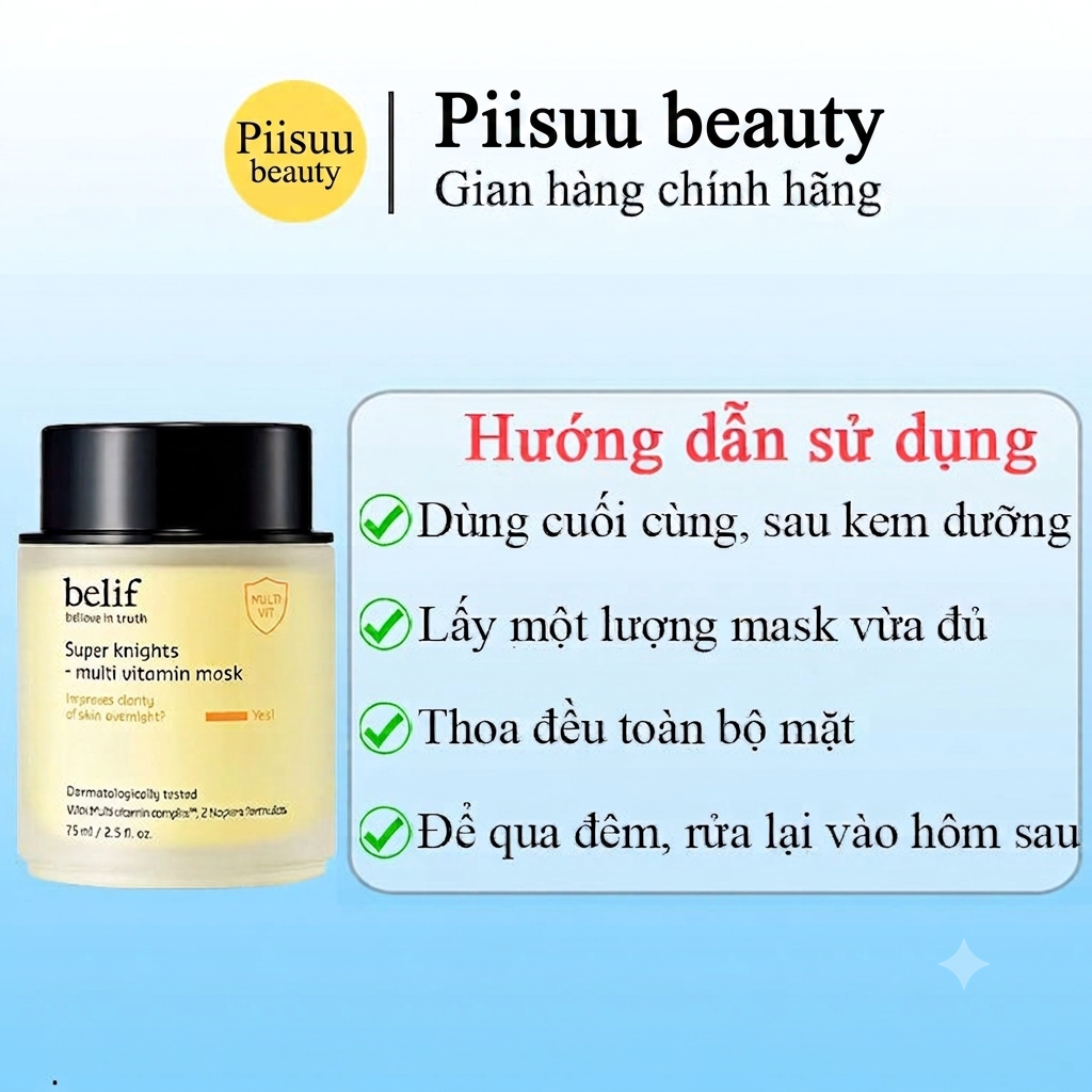 Mặt Nạ Ngủ Belif Multi Vitamin Mask Dưỡng Sáng, Cấp Ẩm Chuyên Sâu Cho Da Bee Skincare