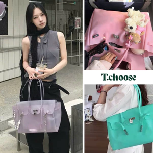 Jelly bag size 32x24 M3, Túi xách nhựa nhiều màu đeo vai TCHOOSE