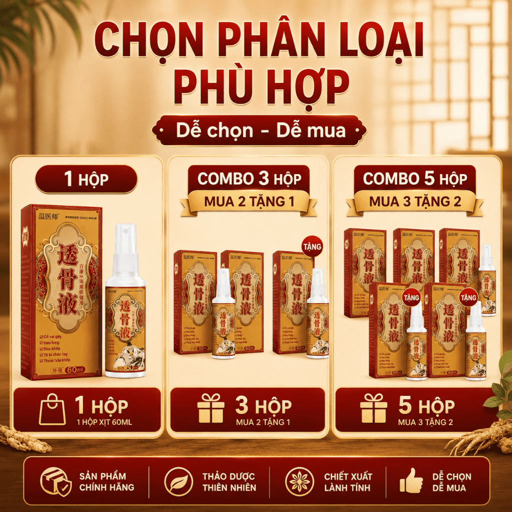 Xịt Thảo Dược Dùng Ngoài 60ml | Dạng Phun Tiện Lợi Cho Vùng Vai, Lưng, Tay Chân