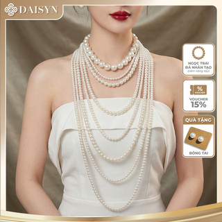 [ DAISYN ] N535 dây chuyền mang áo dài , dây chuyền cưới dâu chuyền hạt Ngọc hạt trai 8 sợi sang trọng cho nữ