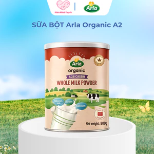 Sữa Tươi Hữu Cơ Nguyên Kem Dạng Bột Arla A2 Organic Full Cream - Chính Hãng Nhập Khẩu, Giàu Dinh Dưỡng - Lon 800g