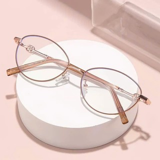[MUA 1 TẶNG 1 PHỤ KIỆN] Kính gọng cận oval Libra phong cách Hàn Quốc chống ánh sáng xanh