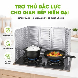 Tấm Chắn Bếp Chống Bắn Dầu Mỡ Gấp Gọn GD111 - Tấm Nhôm Quây Chắn Gió Bếp Đa Năng Chịu Nhiệt