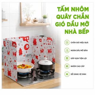 Tấm Chắn Bếp Chống Bắn Dầu Mỡ Gấp Gọn GD111 - Tấm Nhôm Quây Chắn Gió Bếp Đa Năng Chịu Nhiệt