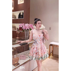 Váy thô xước 2 dây hoa nổi ZMM QCCC