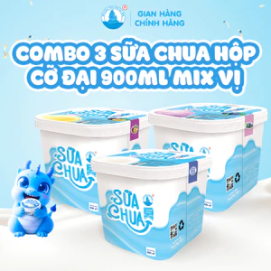 Combo 3 Hộp Sữa Chua Hạ Long Size Đại 900ml mix vị