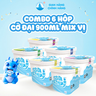[Hoả tốc HN] Combo 6 Hộp Sữa Chua Hạ Long Size Đại 900ml mix 6 vị