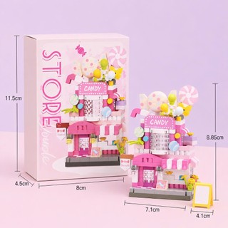 Set 6 Đồ Chơi Lắp Ráp Mô Hình Nhà Hoa Lắp Ghép Khu Phố Mini 150-250 Mảnh Nhựa ABS An Toàn Từ 6 Tuổi Kích Thước 6,2x4,3x8
