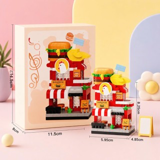 Set 6 Đồ Chơi Lắp Ráp Mô Hình Nhà Hoa Lắp Ghép Khu Phố Mini 150-250 Mảnh Nhựa ABS An Toàn Từ 6 Tuổi Kích Thước 6,2x4,3x8