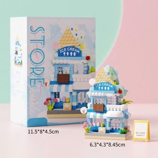 Set 6 Đồ Chơi Lắp Ráp Mô Hình Nhà Hoa Lắp Ghép Khu Phố Mini 150-250 Mảnh Nhựa ABS An Toàn Từ 6 Tuổi Kích Thước 6,2x4,3x8