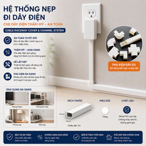 Bộ Các Đầu Nối Nẹp Dây Điện – Góc Vuông, Góc Trong, Góc Ngoài, Chữ T, Nối Thẳng, Đầu Bịt – Màu Trắng