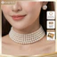N716 choker dây chuyền ngọc trai nhân tạo 6mm, dây chuyền áo dài , dây chuyền cưới 5 sợi sang trọng cho nữ